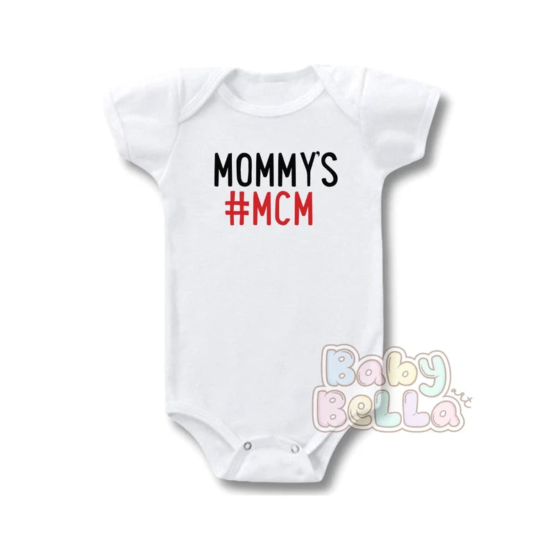 Mommys MCM, Just Born Onesie, Personalized Announcement Onesie, Pregnancy Announcement Onesie, Coming Soon Baby Onesie, Baby Shower Gift