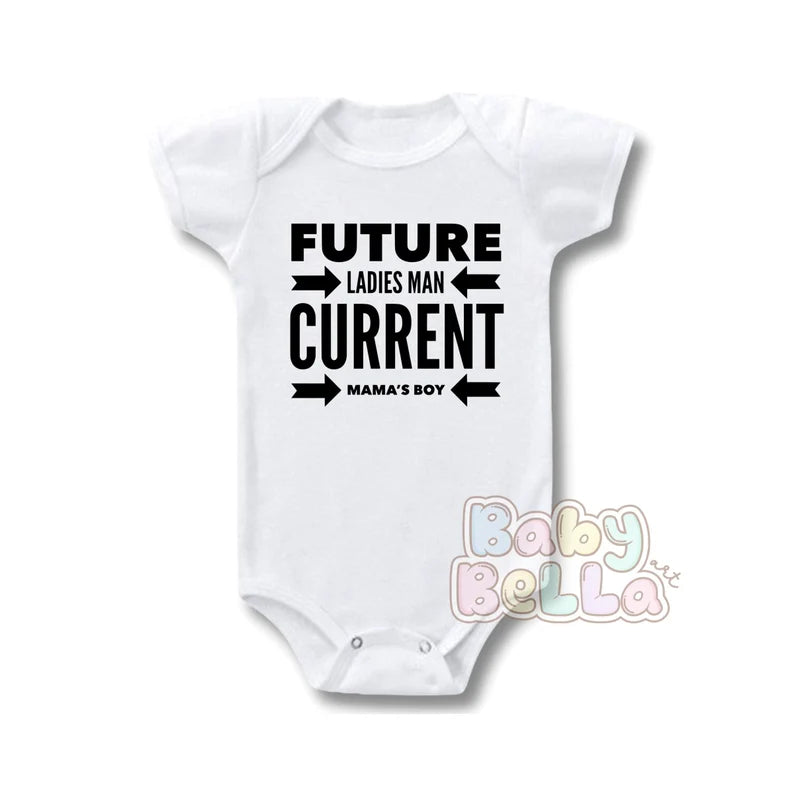 Future Ladies Man Current Mamas Boy onesie, Mama's Boy bodysuit, Baby Shower Gift, Gift for New Mom, Baby Boy Bodysuit, Toddler Tee