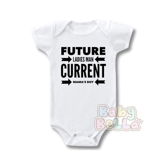 Future Ladies Man Current Mamas Boy onesie, Mama's Boy bodysuit, Baby Shower Gift, Gift for New Mom, Baby Boy Bodysuit, Toddler Tee