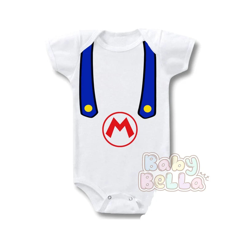 Mario Suspender Onesie, Mario Bros Onesie, Funny Onesie, Mario Luigi Onesie Set, Baby Onesie for Twin, Miracle Twin Onesie, Baby Shower Gift