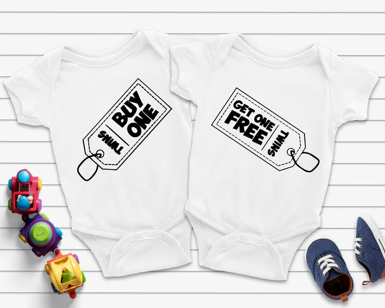 Buy One Get One Free Onesie, Twins Onesie, Funny Twins Onesie, Twins Onesie Set, Baby Onesie for Twin, Miracle Twin Onesie, Baby Shower Gift