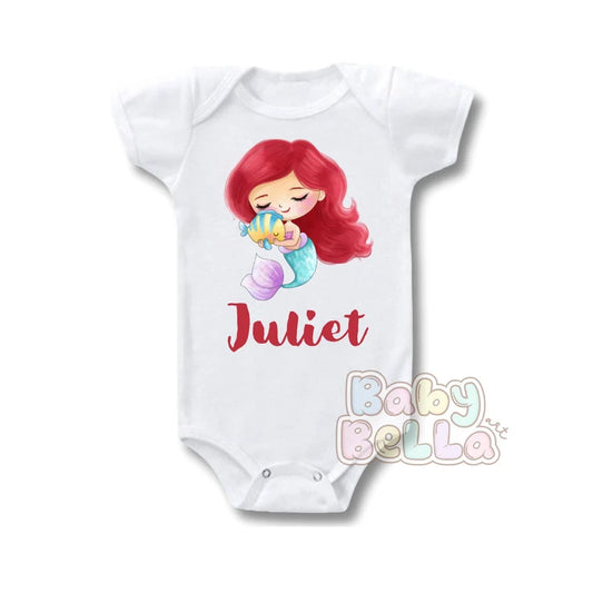 Princess ariel, ariel little mermaid, little mermaid ariel, ariel onesie, princess ariel onesie, princess onesie, Sublimation Print Onesie