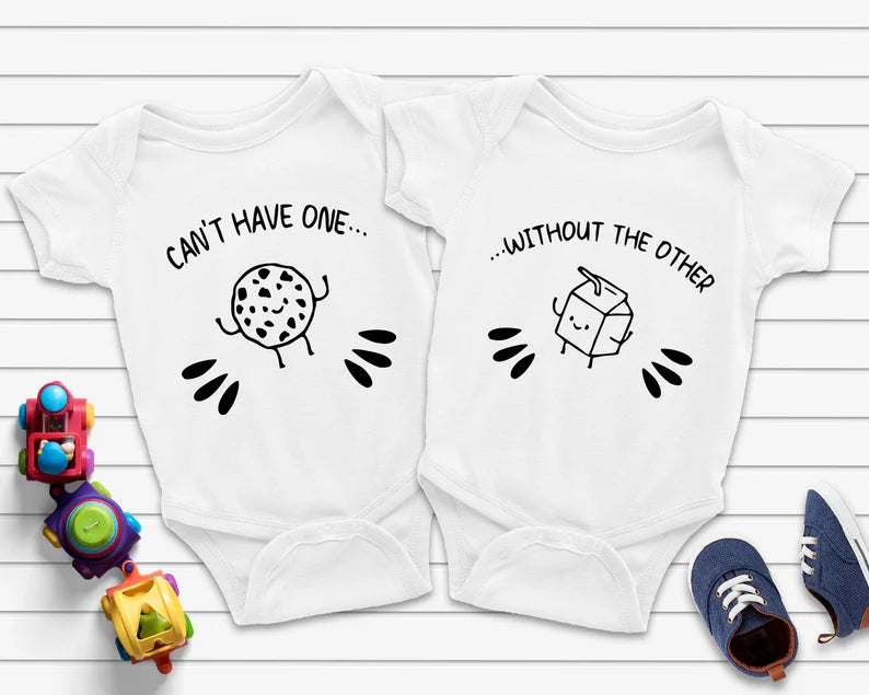 Can't have one without the other, Twins Onesie, Funny Twins Onesie, Twins Onesie Set, Baby Onesie for Twins,