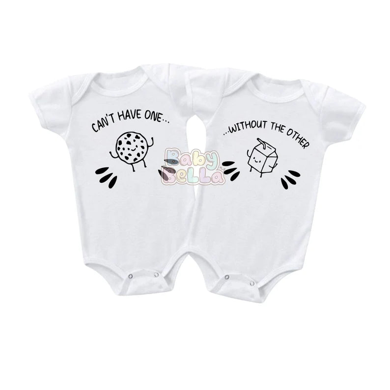 Can't have one without the other, Twins Onesie, Funny Twins Onesie, Twins Onesie Set, Baby Onesie for Twins,