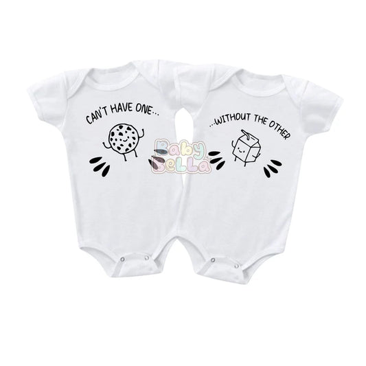 Can't have one without the other, Twins Onesie, Funny Twins Onesie, Twins Onesie Set, Baby Onesie for Twins,