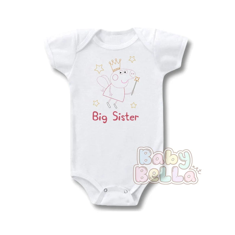 Custom Design Peppa and George Pig Big Sister Little Brother Onesie and Shirt