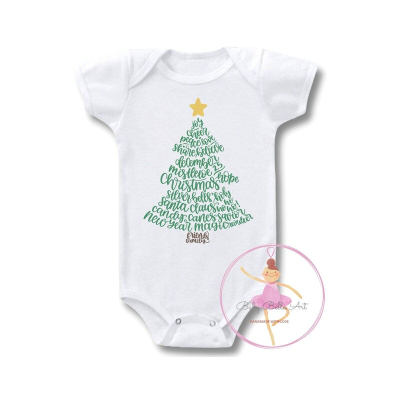 Christmas Onesie - Christmas Tree Onesie - Merry Christmas 2022 - Christmas Tree Quote - Baby Christmas - Christmas Saying Onesie