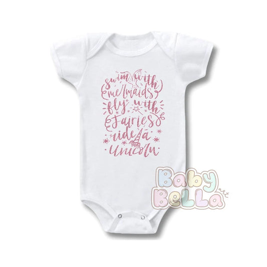 Swim with mermaids, ride an unicorn, dance with fairies, play with fairies, mermaid onesie