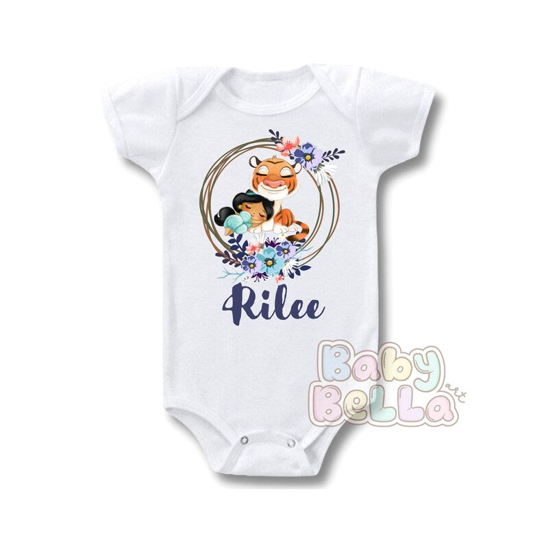 Disney Princess Onesie, Princess Jasmine, Disney Jasmine, Jasmine onesie, Jasmine Bodysuit, Sublimation Print Onesie