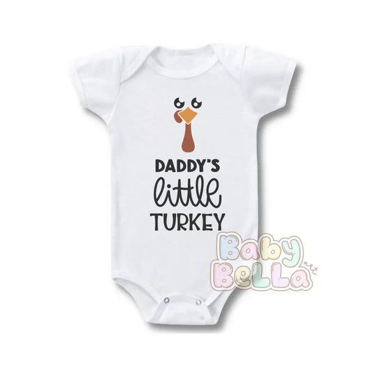 Thanksgiving Baby Onesie - "Daddy's Little Turkey" - Cute Fall Baby Outfit, Baby Thanksgiving Bodysuit, Funny Baby Clothes