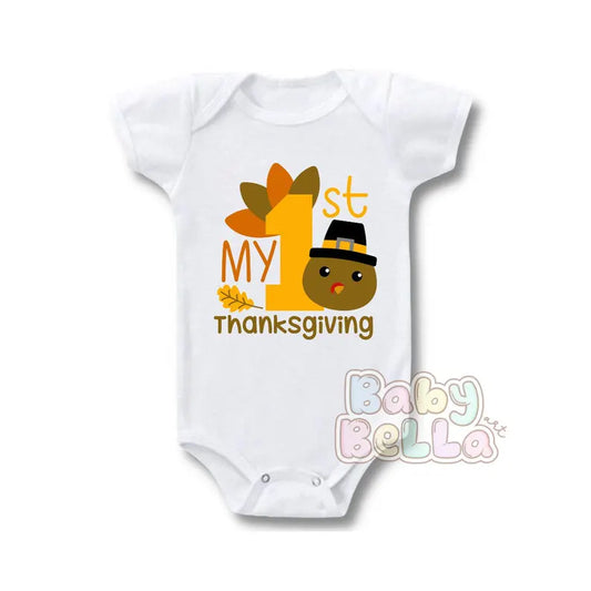 Thanksgiving Baby Onesie - "My First Thanksgiving" - Adorable Fall Baby Outfit, Baby Thanksgiving Bodysuit, First Holiday Baby Clothes