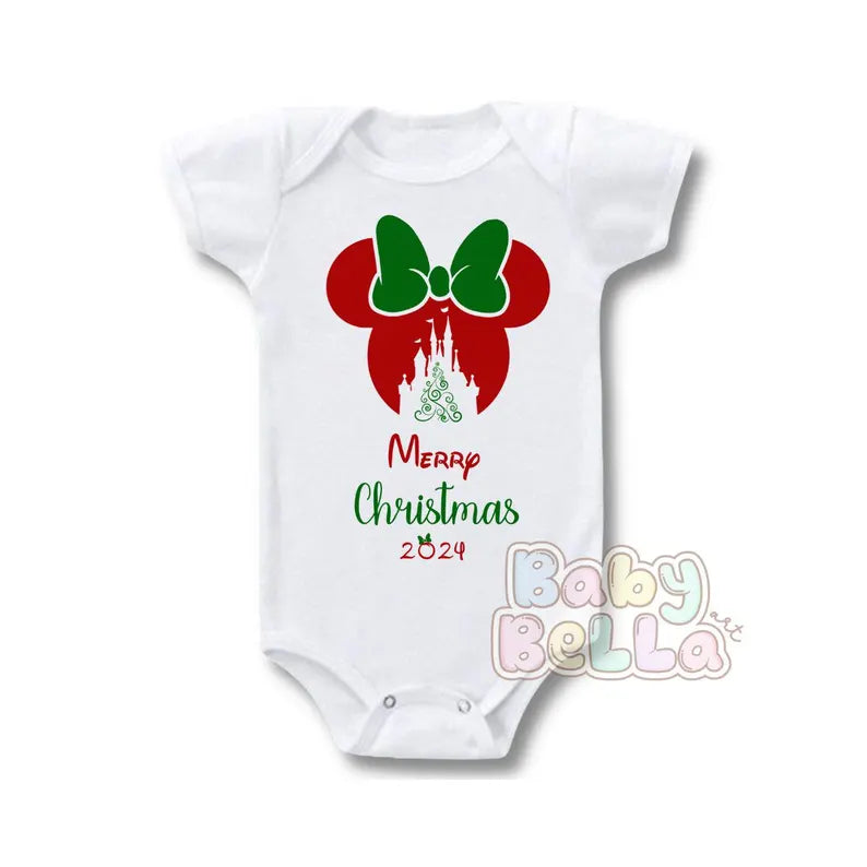 Christmas Baby Onesie - "Merry Christmas" - Festive Holiday Baby Outfit, Cute Baby Bodysuit, Baby's First Christmas Clothes