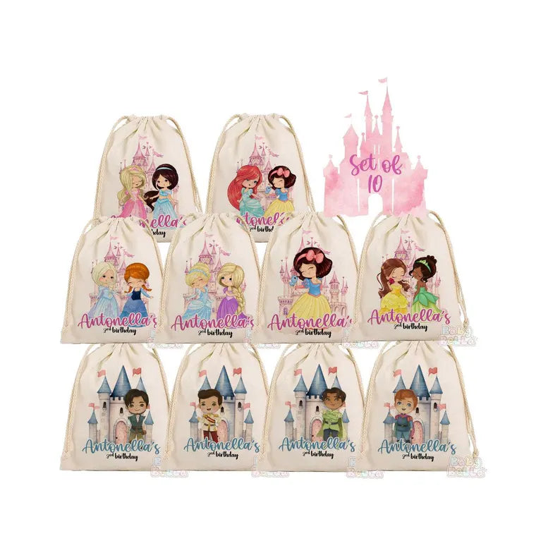 Disney Princess Inspired Party Favor Bag - Magical Princess Theme Birthday Goodie Bag, Kids Party Supplies, Personalized Favor Bag